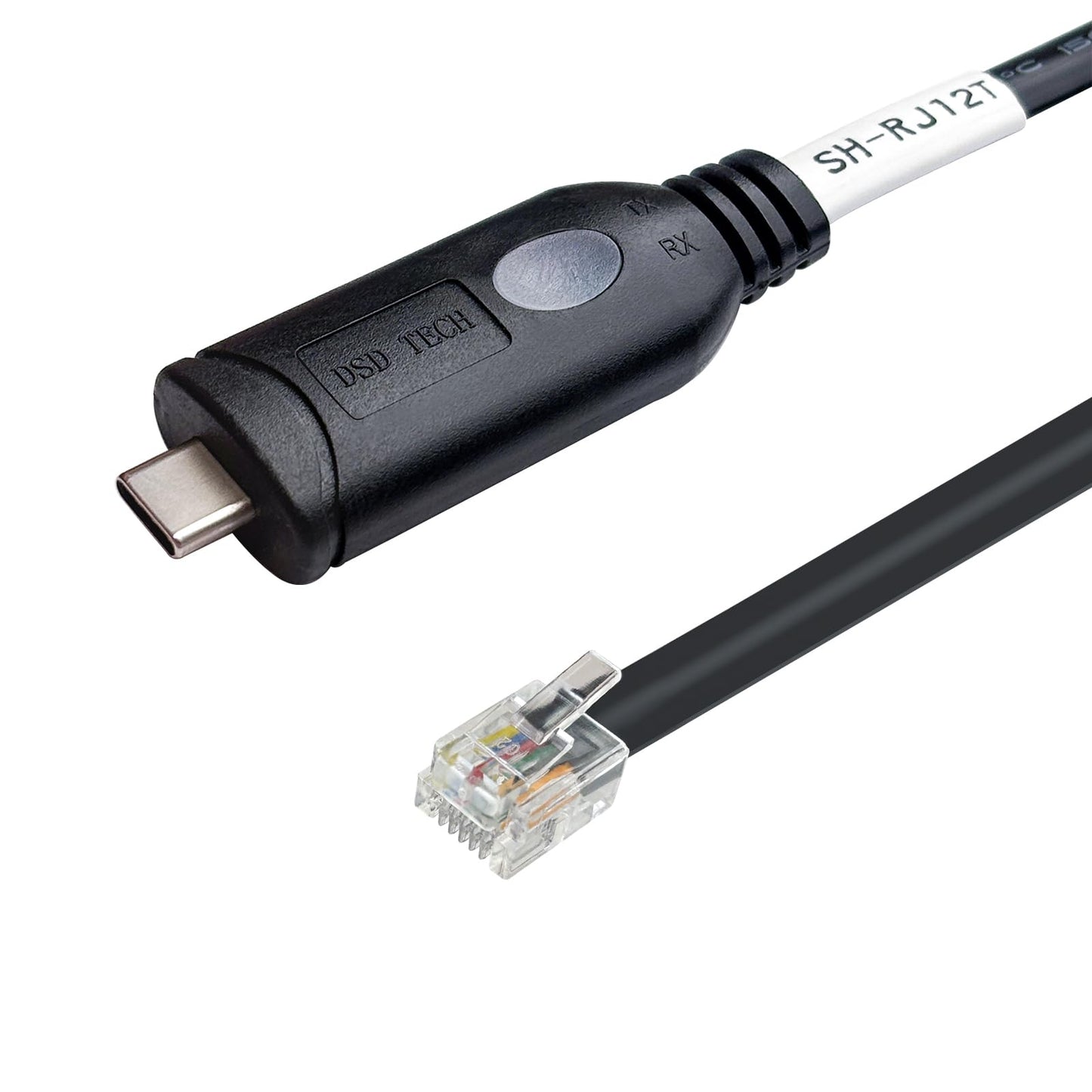 DSD TECH SH-RJ12T USB C to RJ12 6P4C RS232 Serial Cable for AP77XX/78XX/79XX/86XX/88XX/89XX PDUs & ATS(1.8M/5.9FT)