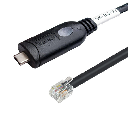 DSD TECH SH-RJ12T USB C to RJ12 6P4C RS232 Serial Cable for AP77XX/78XX/79XX/86XX/88XX/89XX PDUs & ATS(1.8M/5.9FT)