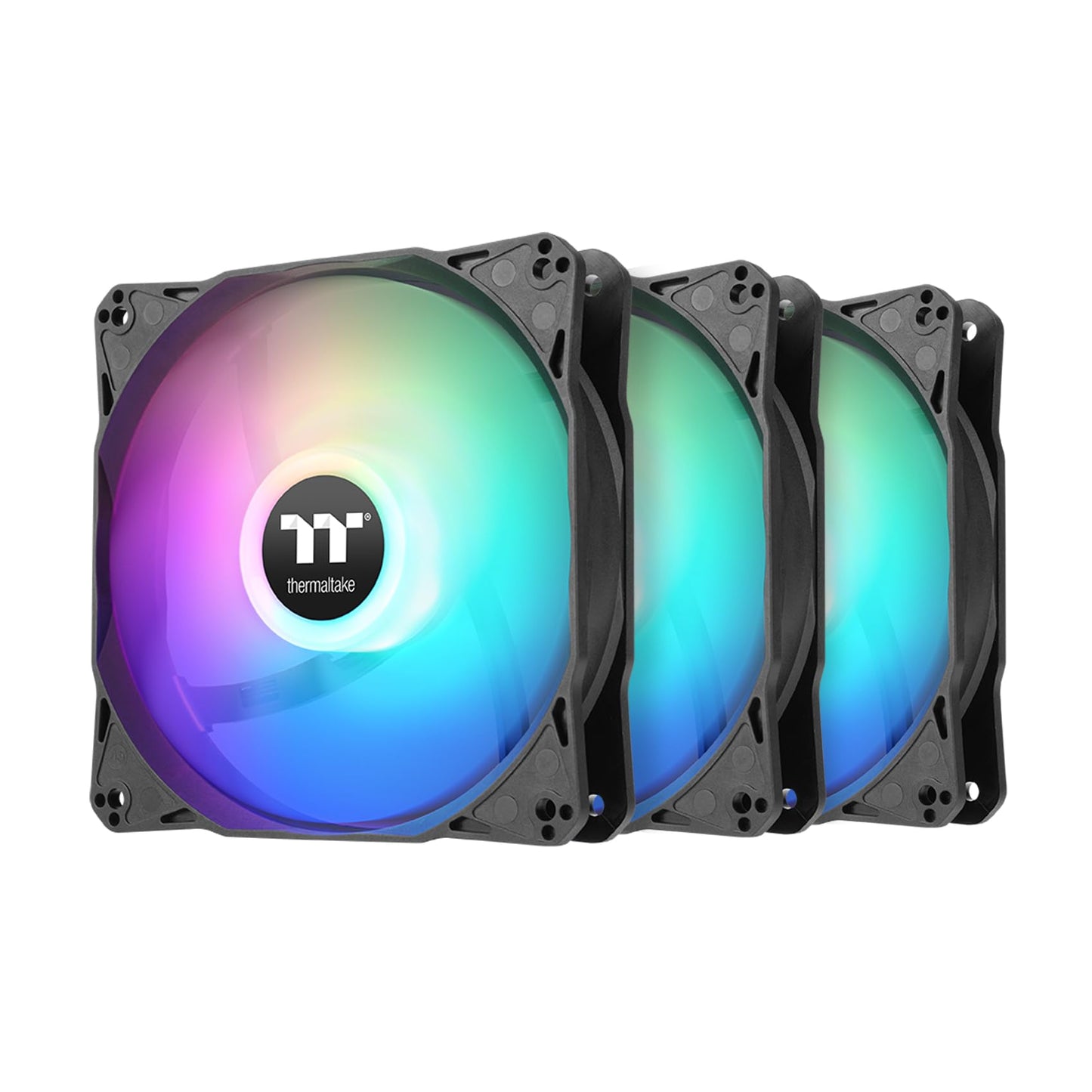 Thermaltake LE120 ARGB PWM Fan (3 Pack), PWM controlled 500~1500 rpm, 5V Motherboard Sync, 16.8 Million Colors 9 Addressable LEDs, Airflow 66.1 CFM