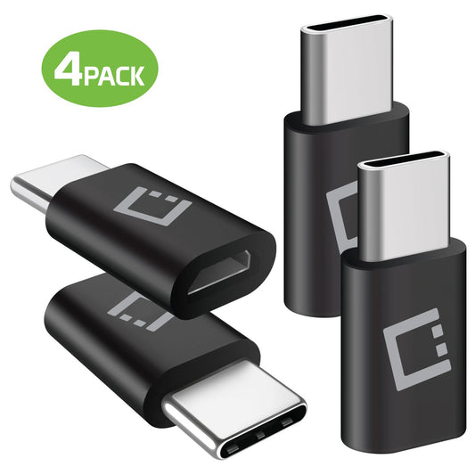 Cellet Micro USB to USB-C Adapter Connector Black (4 Pack)