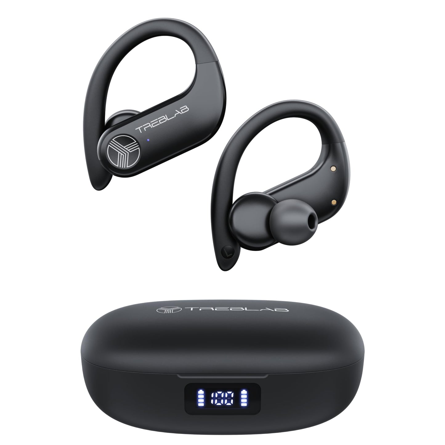 TREBLAB X3-Pro Earbuds Wireless Bluetooth, Earhook IPX5 12H Powerbank
