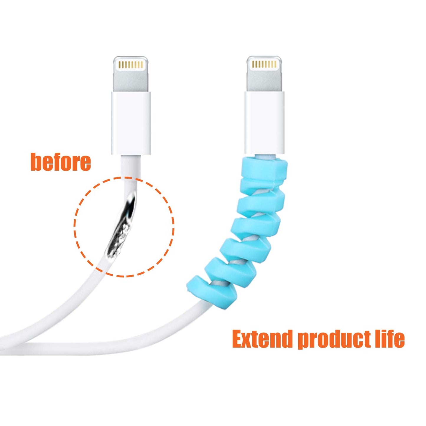 Jetec 24 Pcs Charger Cable Protector,Silicone Flexible Cable Saver,Spiral USB Mouse Wire Protector for Headphone Laptop Earphone Cell Phone Wrap