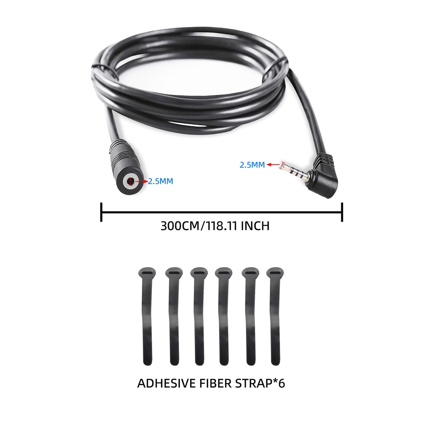 PARKVISION Bicycle Rear View Camera Accessories,Bike Cameras Extension Cable, 2.5M Extension Cord Suitable for Bicycle Mirror Camera Set