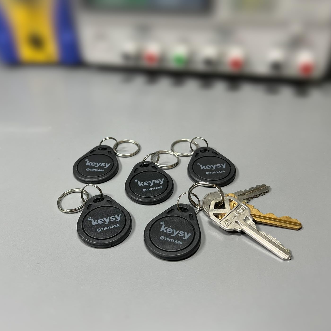 Keysy Rewritable RFID Key Fobs (5-Pack, Black)