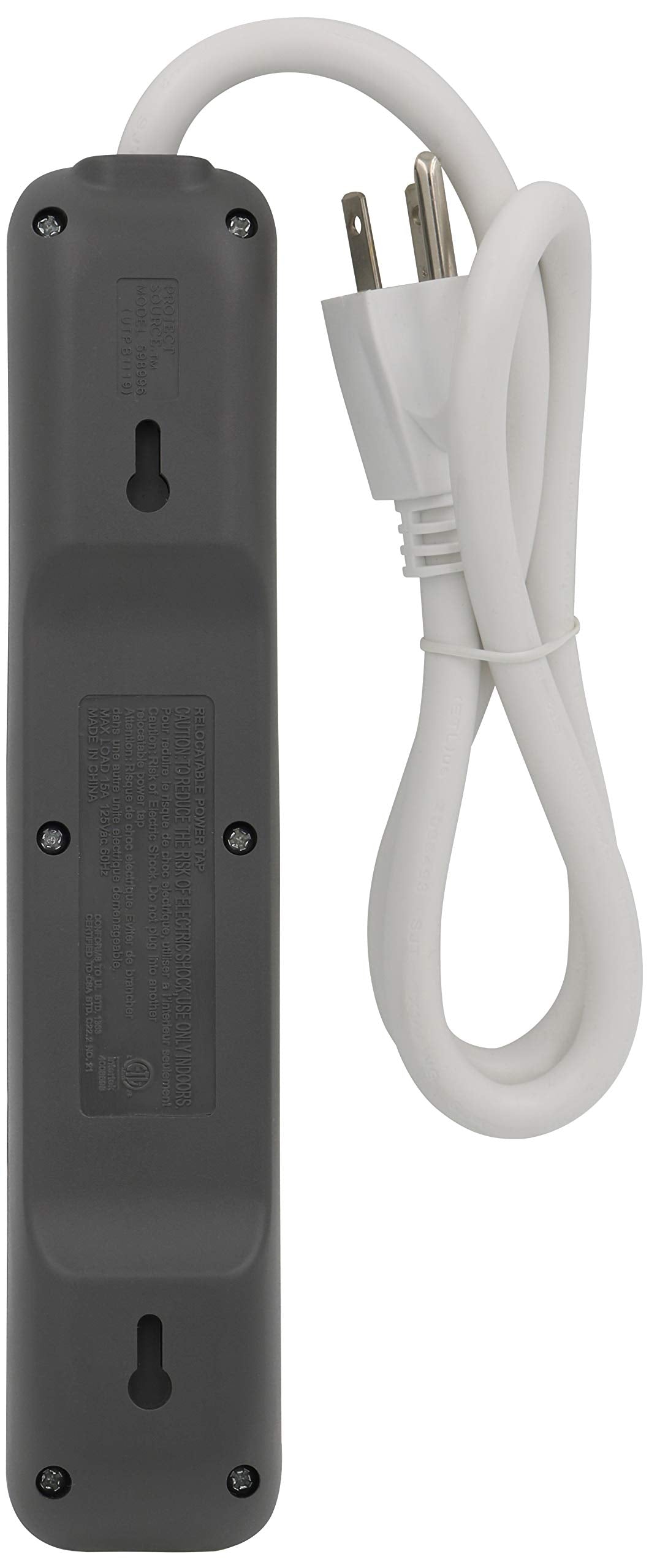 Prime Wire & Cable Prime Wire PB801118 6-Outlet Power Strip with 14-3 SJT 1.5 Foot Cord, White