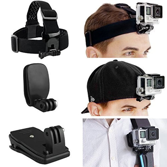 CamKix Head & Backpack Mount Bundle Compatible with GoPro Hero 13, 12,11, 10, 9, 8,7, 6, 5, Black, Session, Hero 4, Black, Silver, Hero+ LCD, 3+, 3