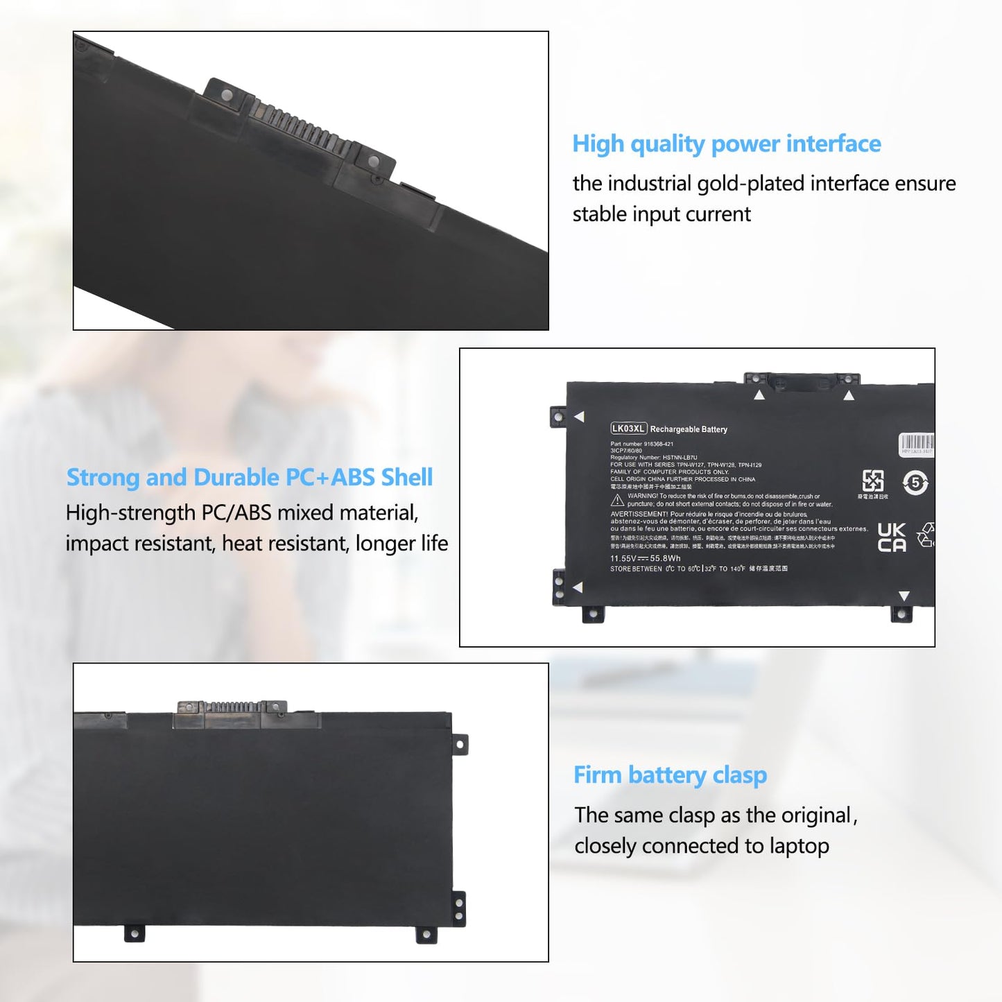 L09281-855 LK03XL Battery Replacement for HP Envy X360 15M-CN0012DX 15M-CN0XXX 15M-BP1XX 15M-CN0011DX 15M-BQ121DX 15-CP0XXX 15-CN1XXX 15-CR0XXX
