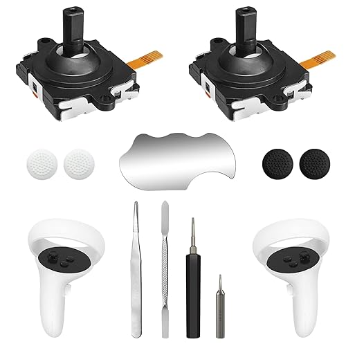 Joystick Replacement Kit for Oculus Quest 2/3 Controller, OLCLSS Repair Accessories for Meta Quest 2/3 Controller, Include 2 Joysticks, T5
