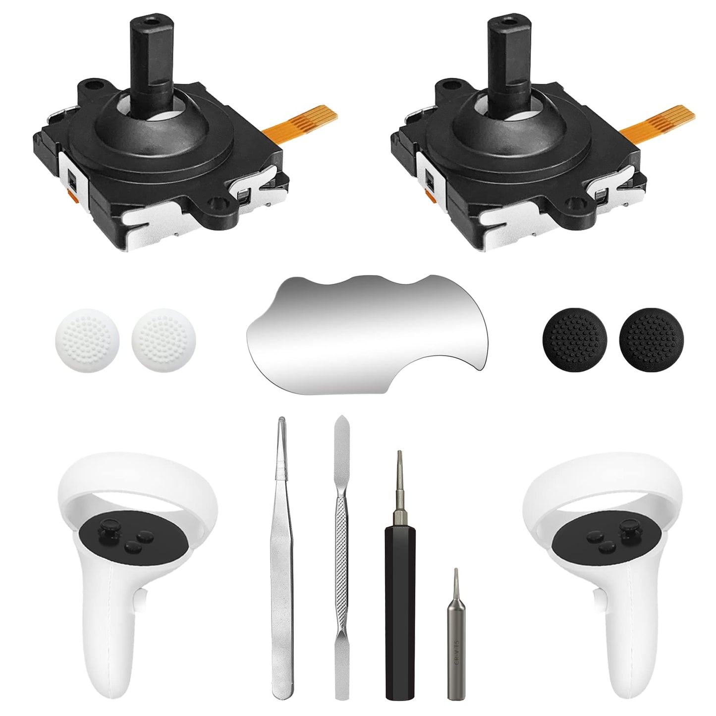 Joystick Replacement Kit for Oculus Quest 2/3 Controller, OLCLSS Repair Accessories for Meta Quest 2/3 Controller, Include 2 Joysticks, T5