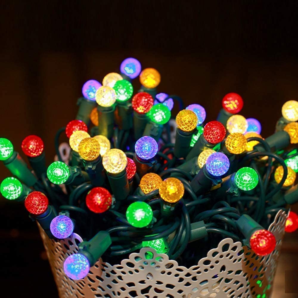 18.6Ft 50 LED Colorful Mini Globe String Lights G12 Ball Christmas Tree Lights for Small Tree Crafts Garden Fence Holiday Indoor and Outdoor