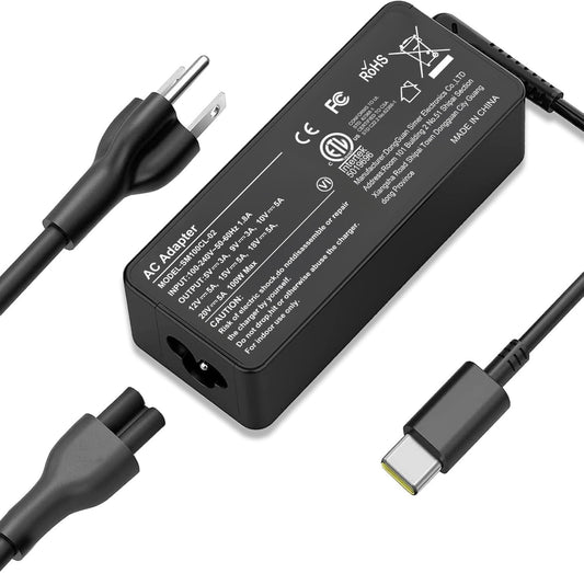 USB C Laptop Charger, 100W AC Laptop Power Adapter Replacement for Lenovo, ThinkPad, HP, Asus, Acer, MacBook, MSI, Dell,Toshiba,Universal Chromebooks