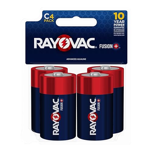 Rayovac Fusion C Batteries (4 Pack), Alkaline C Cell Batteries