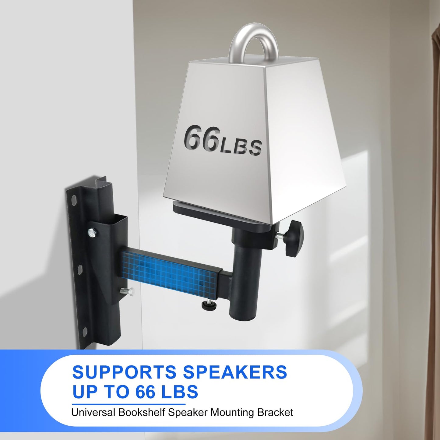 Yaeccc Pair of Speaker Wall Mounts, Universal Bookshelf Speaker Mounting Bracket,66 Lbs Max Capacity, Black