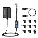 IBERLS 24W Universal AC DC Adapter, Adjustable 5V-20V, Current 100mA-2000mA, DC Connector with 9 Tips, Including Positive and Negative, Power Suppy…