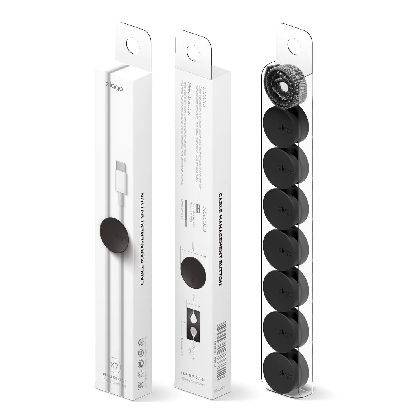 elago Cable Management Buttons - Desk Organizers, Desk Accessories, Cable Clips, Cord Organizer, Office, Home Office, 2 Cable Holding Slots, Flexible