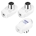 TKCHAX 90° Right-Angle F-Type Male Coax End Quick-Connect Adapter (3-Pack) - RG59/RG6 Coaxial Compatible for TV/Satellite/Antenna/HDTV/Wall Plate