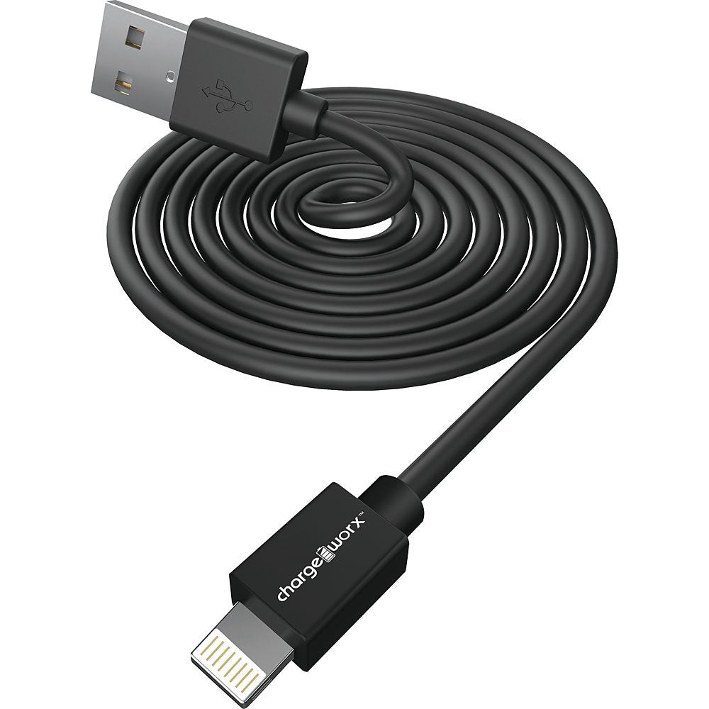 CHARGEWORX Sync & Charge Lightning Cable, MFI Certified, 3-Feet, Black