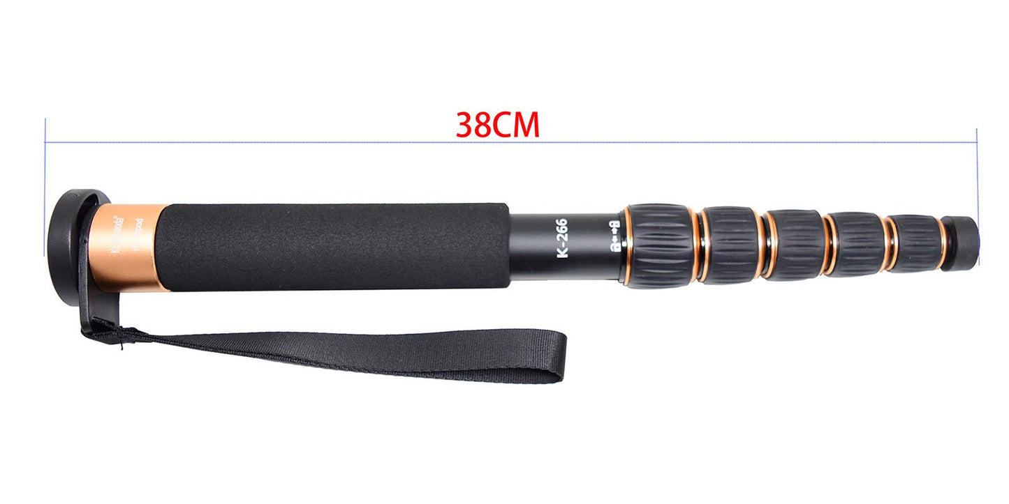 Koolehaoda 6-Section Monopod Compact Portable Photography Aluminum Alloy Unipod Stick (K-266 Orange)