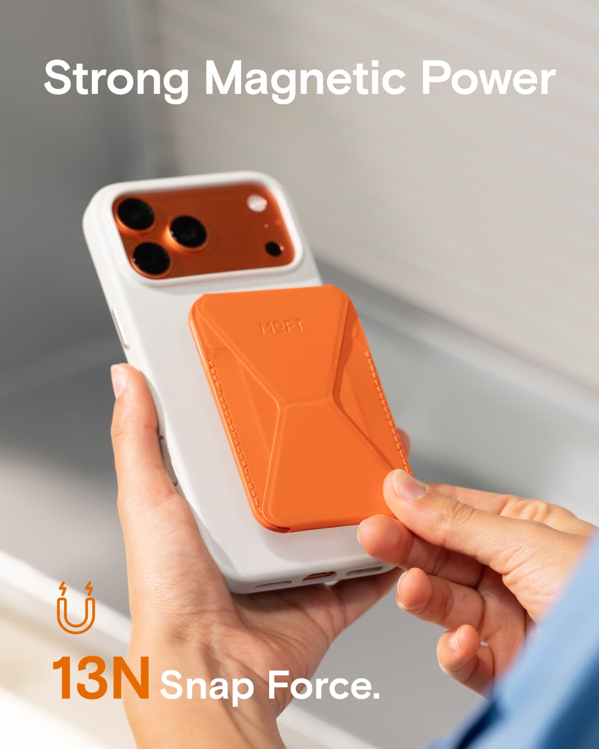 MOFT MagSafe Wallet Stand with Apple Find My, Ultra-Slim Trackable Strong Magnetic Phone Card Holder, 3-in-1 Multi-Angle Adjustable Phone Stand