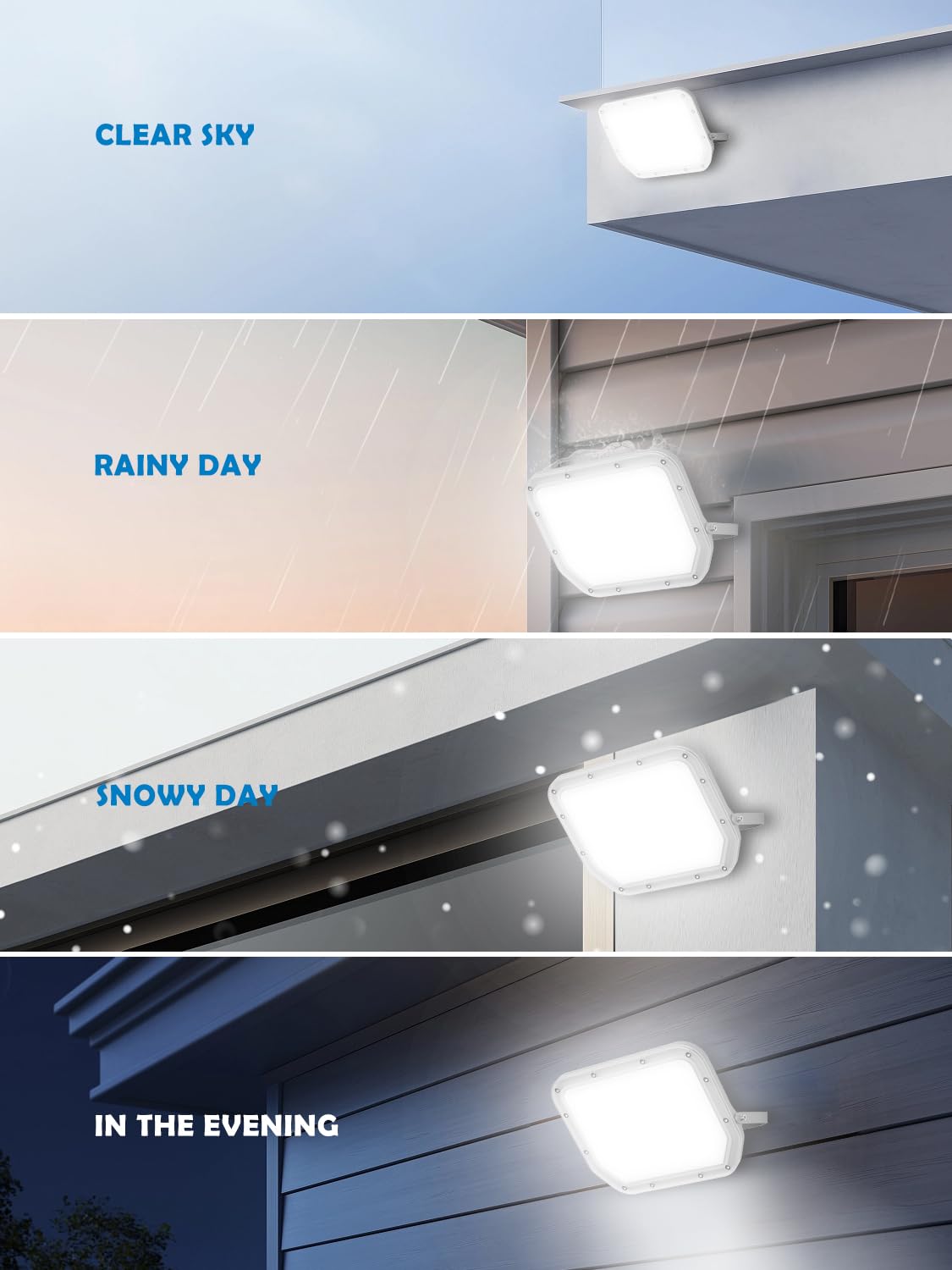 ELEKICO 2 Pack Super Bright 6500k 10000lm LED Flood Lights Outdoor,100w Led Outside Lights for Yard Outdoor Waterproof Work Lighting Floodlight