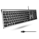 Macally Ultra-Slim USB Wired Computer Keyboard - Works Great as Both a Windows or Wired Mac Keyboard - Compatible Full Size Apple Keyboard
