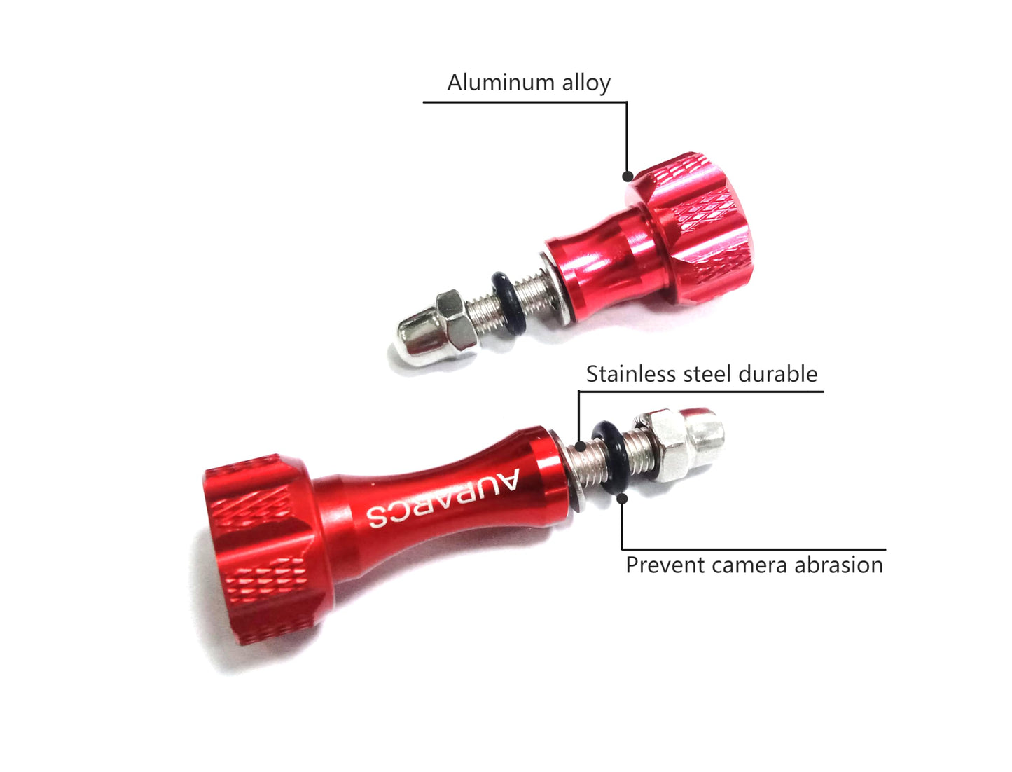 KUDASN Aluminum Alloy 3pcs Thumb Screw Bolts, Tripod/Monopod Mount for GoPro Hero 12, 11, 10, 9, 8, 7, 6, 5, 4, 3+, 3, 2, 1 HD,DJI, AKASO Campark