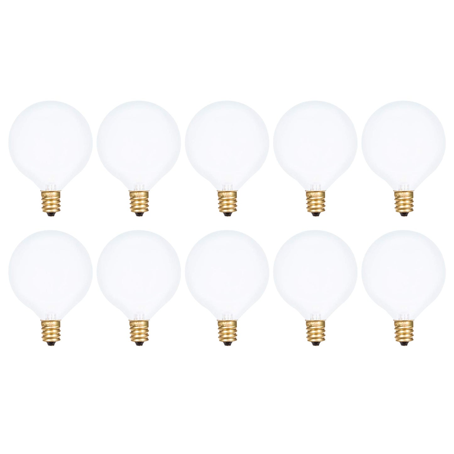 Simba Lighting Small Globe G16.5 25W E12 Frosted Glass 120V, 2700K, 10 Pack