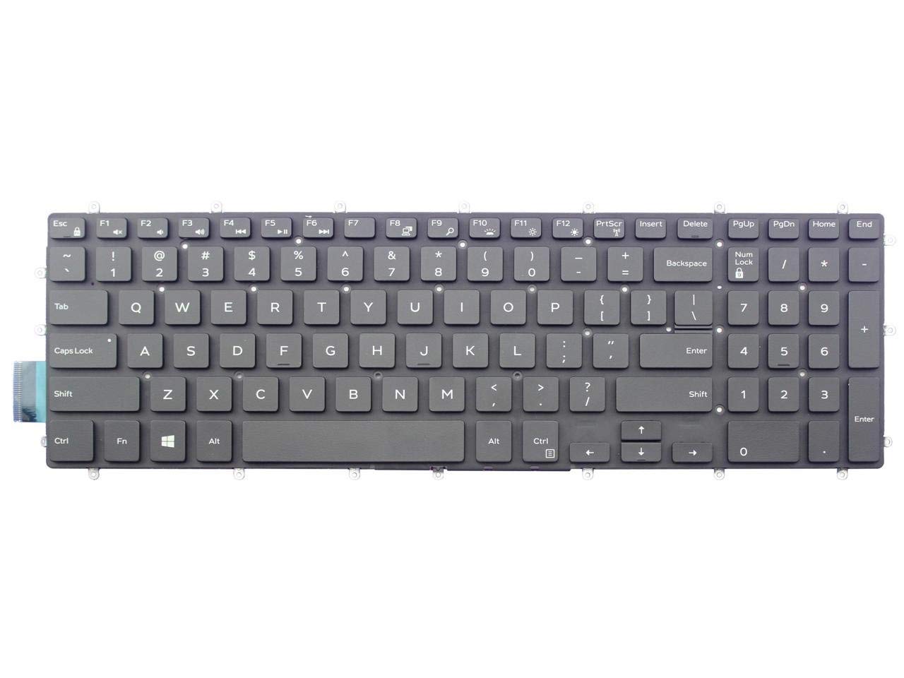 New US Black Backlit English Laptop Keyboard (Without Frame) Replacement for Dell P66F P66F001 P72F P72F002 P75F P75F002 P75F003 Light Backlight