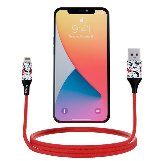 iJoy Disney Minnie Mouse 6FT Replacement iPhone Charger Fast Charging - MFI Certified Braided USB Charging Cable High Speed Data Sync Compatible