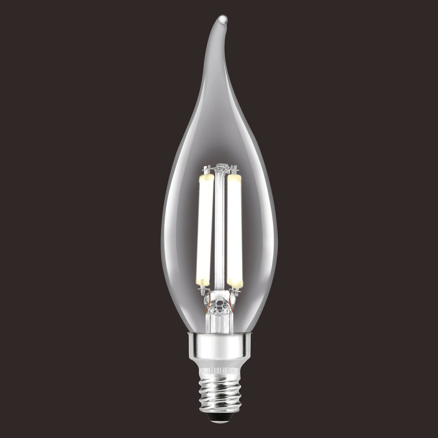 Sylvania B10 Clear LED White Filament Bulb, 3.5W, Dimmable, 350 LMS, Medium Base, 5000K, Daylight - 4 Pack (42257)