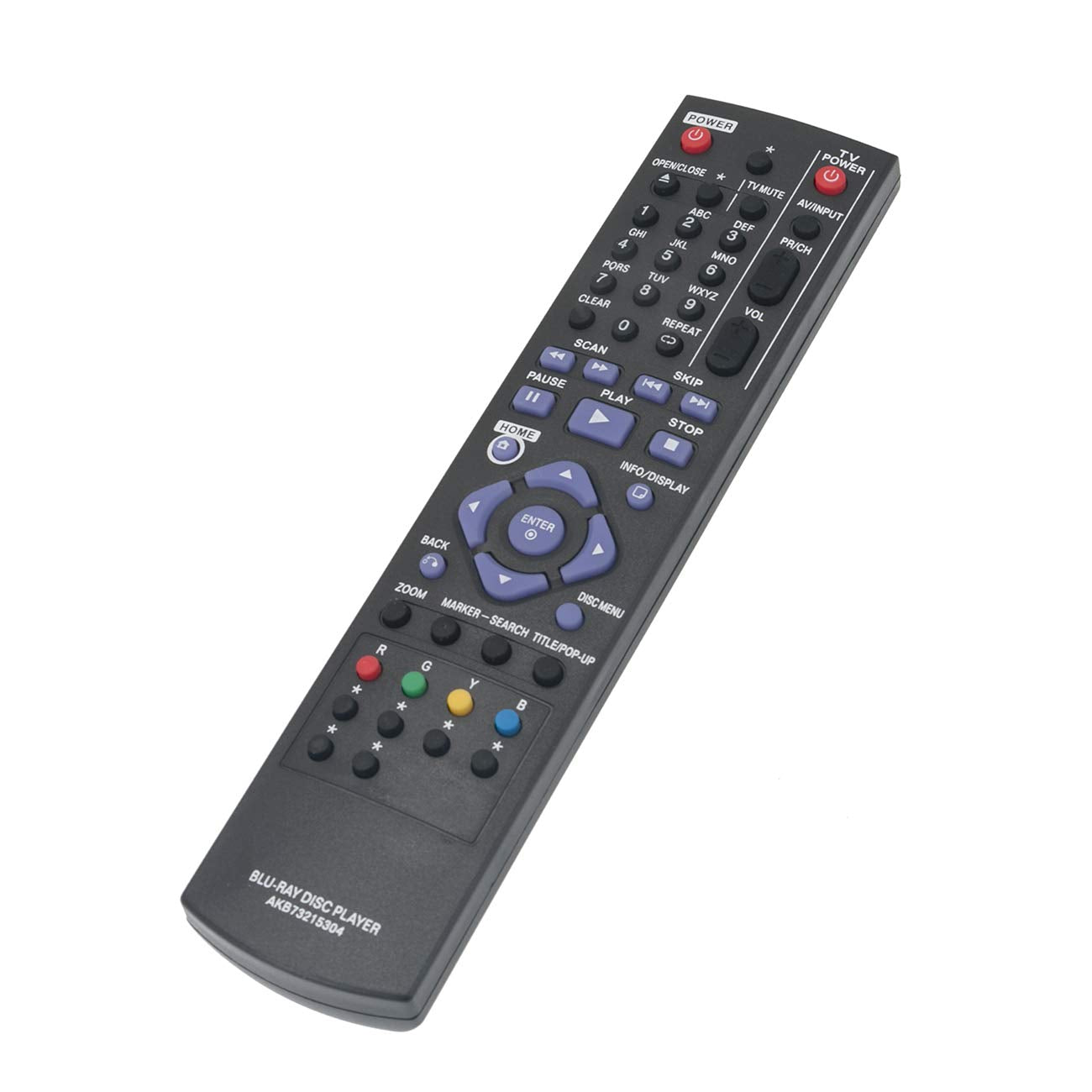 AKB73215304 Replacement Remote Control fit for LG Bluray Disc Player BD630 BD640 BD651DN BD651N BD640C