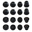 Silicone Replacement Ear Tips for Beats Flex, X, Powerbeats - Double Flange, Rubber, 8 Pairs Black