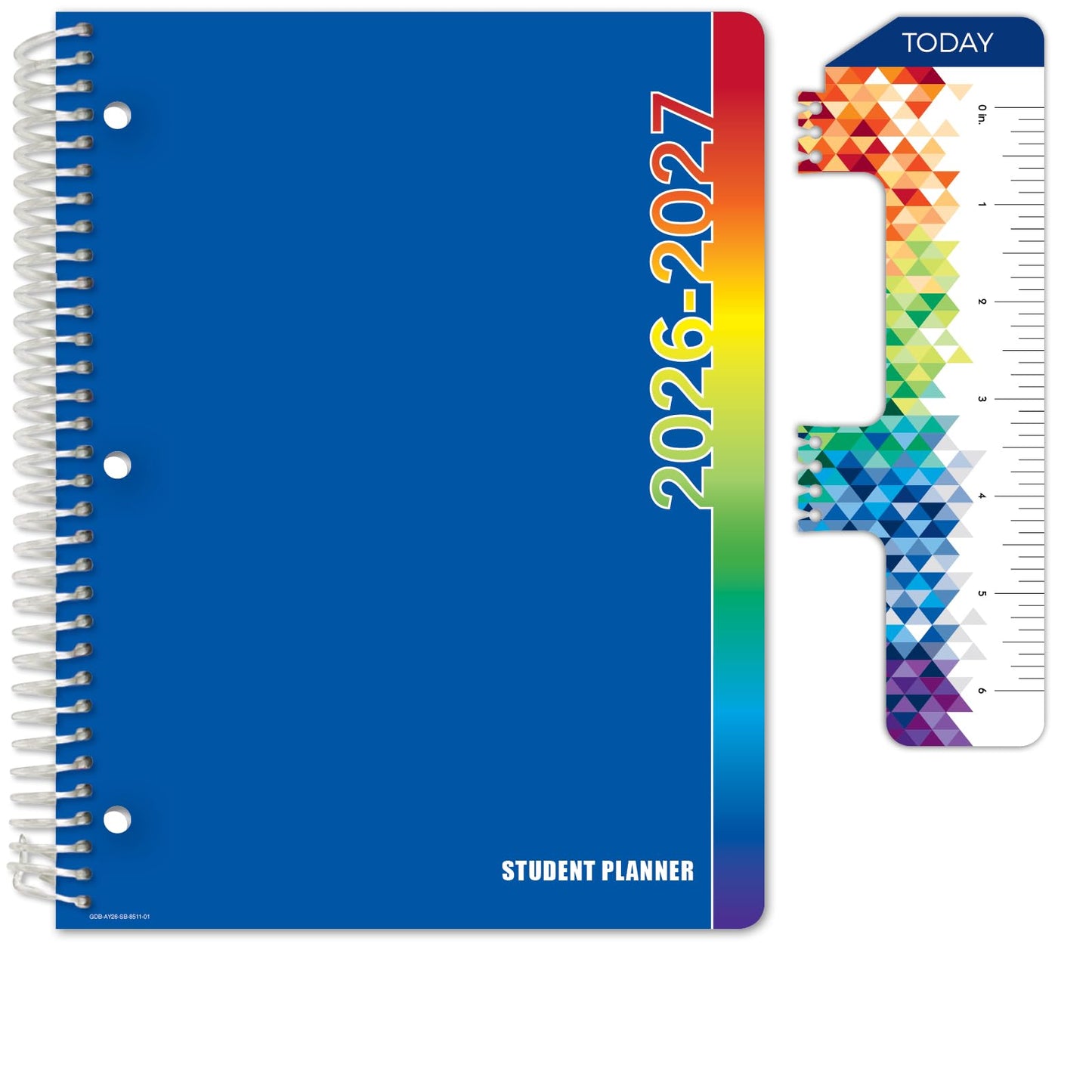 Global Datebooks 2026-2027 Middle & High School Student Planner 8.5" x 11" - Dated Weekly & Monthly Academic Planner with Ruler/Bookmark & Stickers