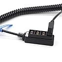 SZJELEN D-tap to Dtap Splitter Female P-tap Splitter Coiled Adapter Cable for Photography Power/Anton Bauer V-Mount Battery (Spring Line)