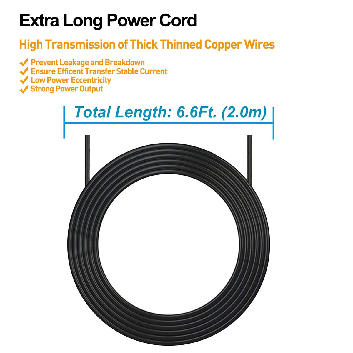 6V Power Adapter Cord for Nordictrack Act Elliptical, Extra Long 6.5 Ft AC Adapter Supply A.C.T. Pro AudioStrider 600 800 900 U300 R400 E5.5 E5.7…