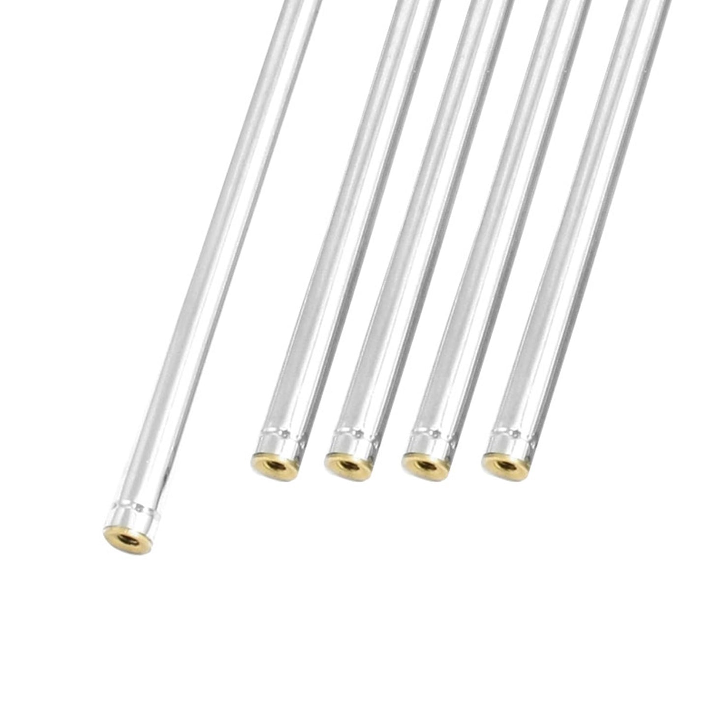 Uxcell 5 Sections Telescopic Antenna, 12 Inches 310mm Long for AM FM Radio TV, 5 Pcs Communications for Home Theater, Silver Tone