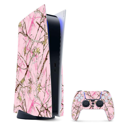 MightySkins Gaming Skin for PS5 / PlayStation 5 Bundle - Conceal Pink | Protective Viny wrap | Easy to Apply and Change Style | Made in The USA
