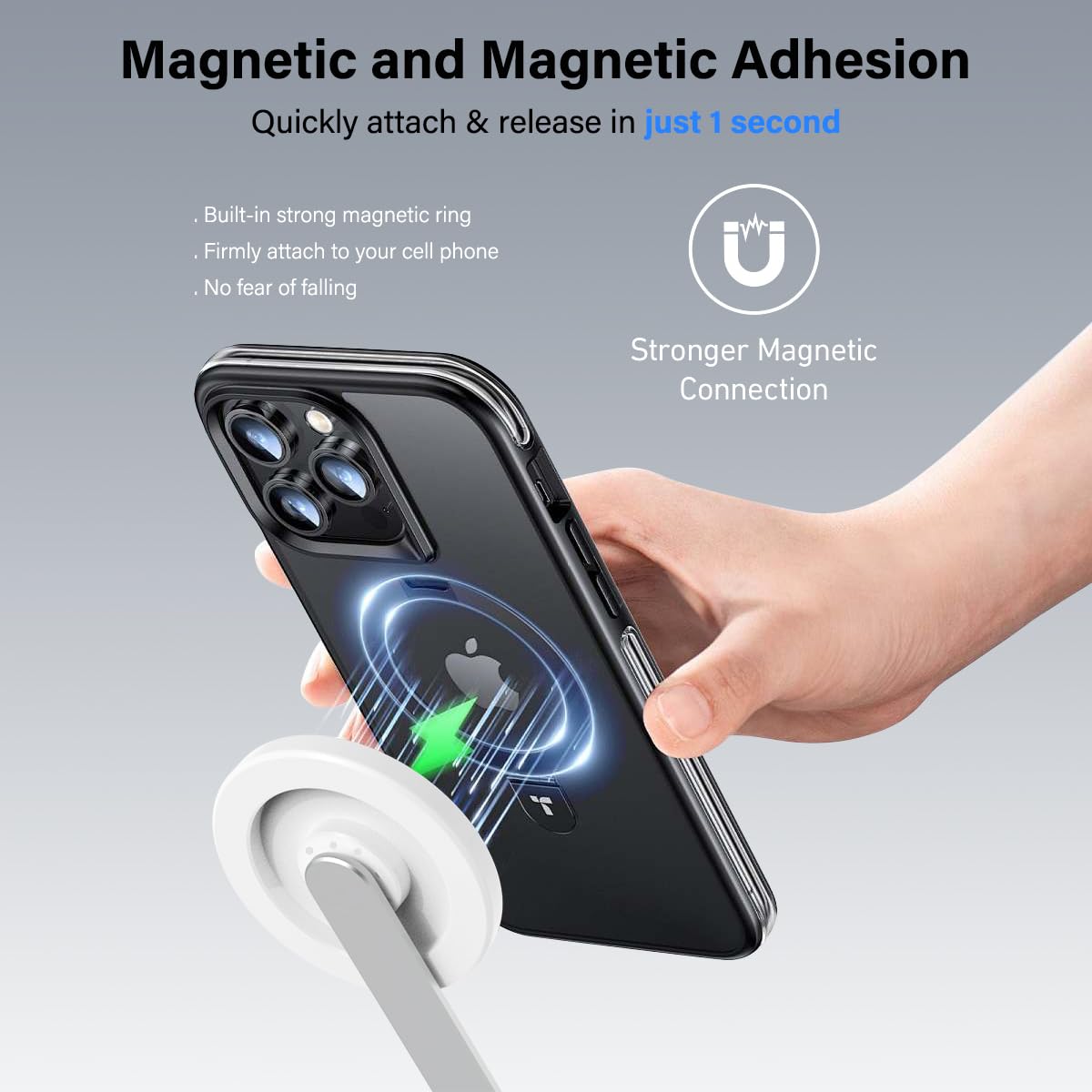PHOPIK 35" Magnetic Selfie Stick Phone Tripod, Extendable Phone Tripod with Cold Shoe and Remote,Compatible with iPhone/Android/Sport Camera Perfect