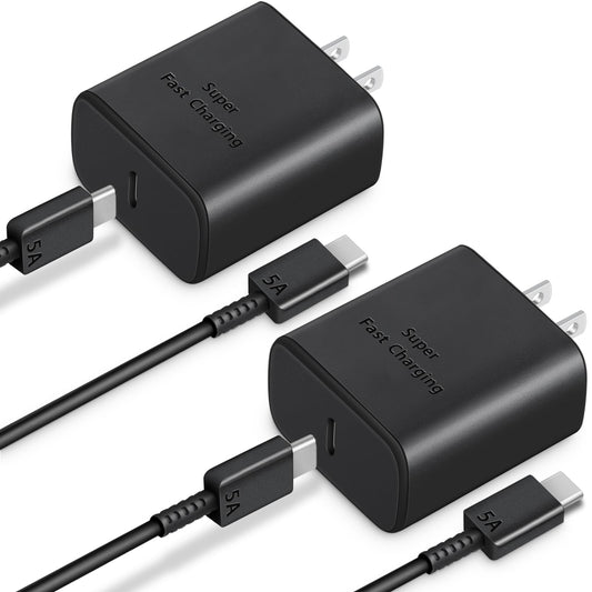 AISNI 2 Pack 45W Type C Charger Super Fast Charging USB C Android Phone Charger Block with 6 FT Type C Fast Charging Cord for Samsung Galaxy