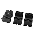 Uxcell a15052000ux0119 Aluminium Heatsink Cooling Fin for Solid State Relay SSR, 3 Piece, 10 mm x 5 mm x 7 mm, Black