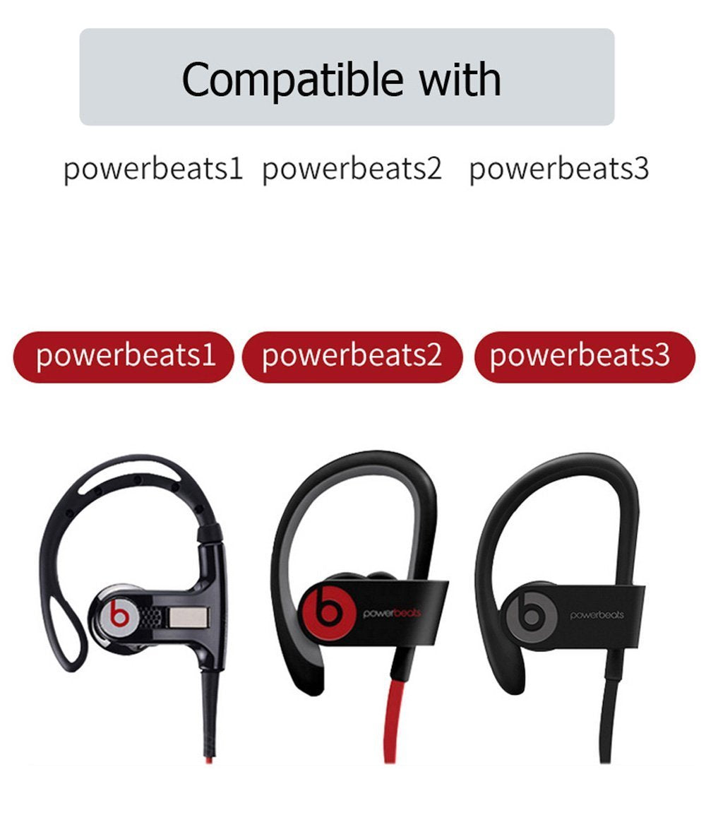 JustEarbuds Black Replacement Earbud Tips for Powerbeats 3, Powerbeats 2, Small, Medium, Large, Double Flange