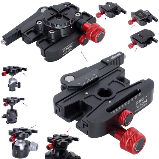 iShoot 360°Quick Self-Locked Lever Clamp Converter Adapter Knob Fine-Tuned, Compatible with Manfrotto 200PL/410PL Plate & Arca-Swiss Fit Camera Quick