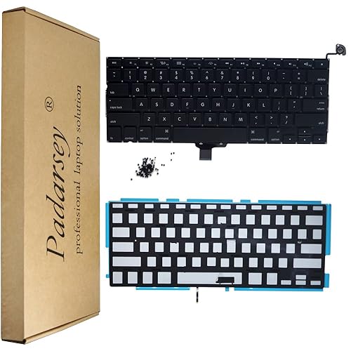 Padarsey New Laptop Replacement Keyboard with Backlight Backlit for MacBook Pro 13-inch A1278 2008-2015 Year with 80Pce Keyboard Screws