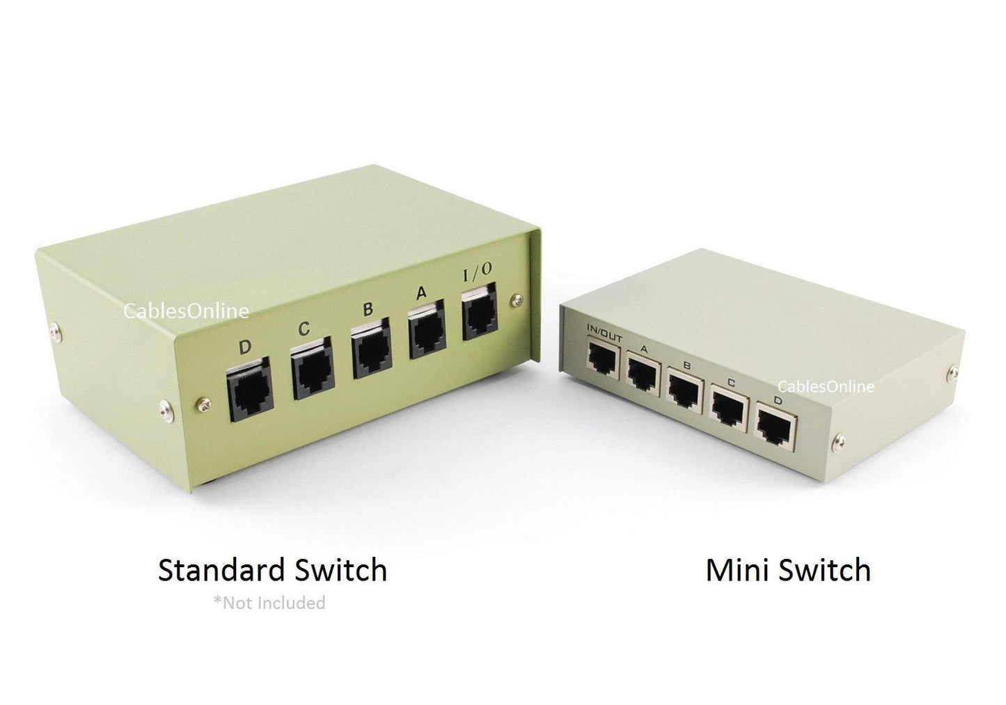 CablesOnline Compact 4-Way RJ45 Ethernet Network Push Button Metal Mini Switch Box (SB-035P)