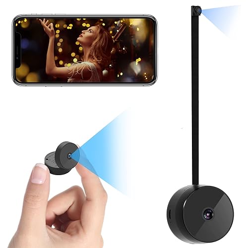 Boveila WiFi Mini Camera 1080P Wireless 150° Wide-Angle Security Camera with 2 Lenses 90°Hinge Motion Detector Night Vision for Home Surveillance