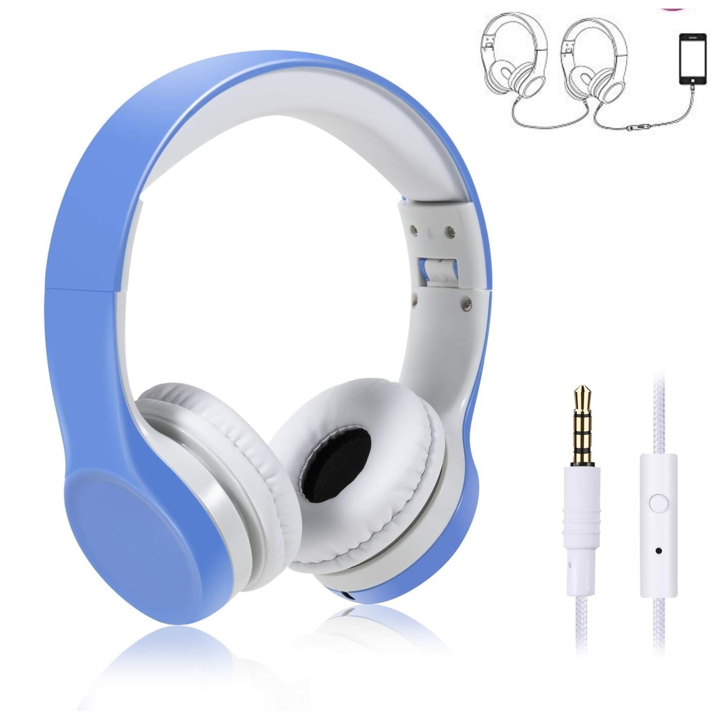 YUSONIC Kids Headphones with Cord, Toddler Headphones with Sharing Function, 85dB/93dB Safe Volume Limit, for Toddler Children Baby Boys Girls…