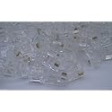 100 Durable 2 Pin RJ11 RJ-11 6P2C Modular Plug Telephone Phone Connector Clear