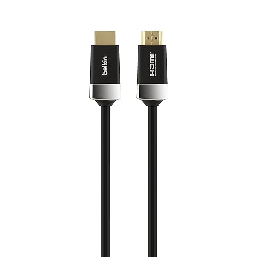 Belkin 6.6ft/2M HDTV High-Speed HDMI Cable w/Ethernet, 4K/Ultra HD, HDR, & 3D Compatibility, 18Gbps Data Transfer for Streaming, Gaming, Home Theater