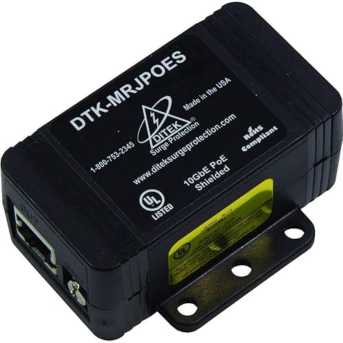 DITEK DTK-MRJPOES 10 GBE, Protector Shielded, RJ45 Connection, Single Channel, Surge Protector