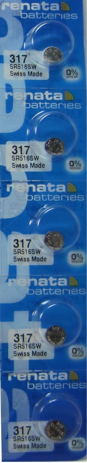 Renata 5 317 SR516SW Silver Oxide Zero Mercury Electronic Batteries